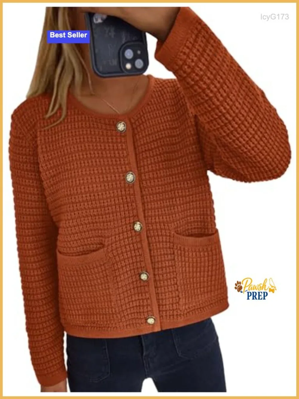 Chunky Knit Cardigan Sweater Long Sleeve Open Front Button Down Casual Fall
